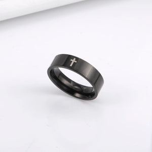 Skyrim Stainless Steel Cross Ring Men Women Christian Jesus Christ Couple Rings Jewelry Gift for Lover Wholesale