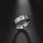 Load image into Gallery viewer, Skyrim Stainless Steel Cross Ring Men Women Christian Jesus Christ Couple Rings Jewelry Gift for Lover Wholesale
