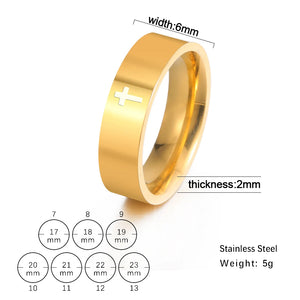 Skyrim Stainless Steel Cross Ring Men Women Christian Jesus Christ Couple Rings Jewelry Gift for Lover Wholesale