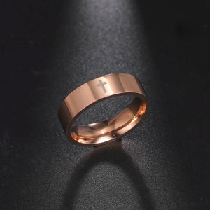 Skyrim Stainless Steel Cross Ring Men Women Christian Jesus Christ Couple Rings Jewelry Gift for Lover Wholesale