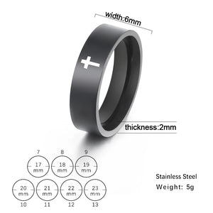 Skyrim Stainless Steel Cross Ring Men Women Christian Jesus Christ Couple Rings Jewelry Gift for Lover Wholesale