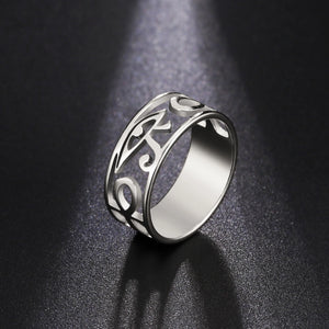 LIKGREAT Ancient Egypt Eye Of Horus Ring Stainless Steel Hollow Ra Udjat Finger Rings Accessories Ankh Cross For Women Men Gifts