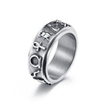 Load image into Gallery viewer, New Ancient Egyptian Symbol Titanium Steel Rotating Ring with Beautiful Meaning Pattern Stainless Steel Hand Jewelry
