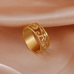 Load image into Gallery viewer, LIKGREAT Ancient Egypt Eye Of Horus Ring Stainless Steel Hollow Ra Udjat Finger Rings Accessories Ankh Cross For Women Men Gifts
