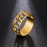 Load image into Gallery viewer, LIKGREAT Ancient Egypt Eye Of Horus Ring Stainless Steel Hollow Ra Udjat Finger Rings Accessories Ankh Cross For Women Men Gifts
