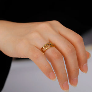 LIKGREAT Ancient Egypt Eye Of Horus Ring Stainless Steel Hollow Ra Udjat Finger Rings Accessories Ankh Cross For Women Men Gifts